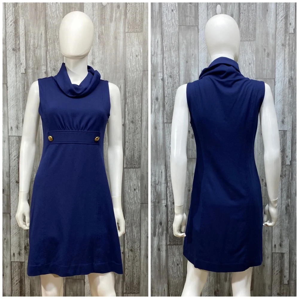 Lilly Pulitzer Finn Shift Ponte True Navy Dress [6017] - Picture 2 of 8